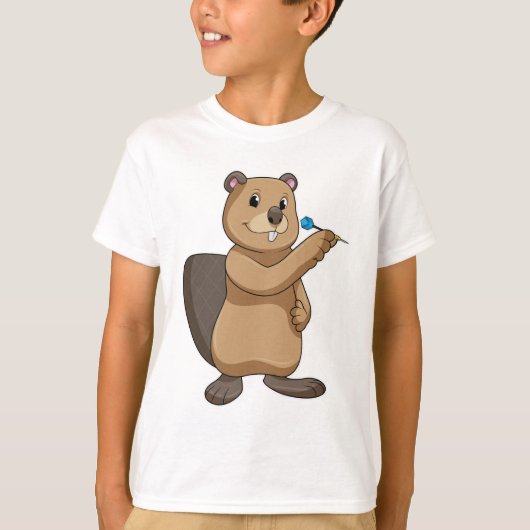 Beaver at Darts T-shirt (Voorkant)