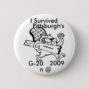 Beaver-beweging, overleven, G-20, 2009, n @, Pit.. Ronde Button 5,7 Cm