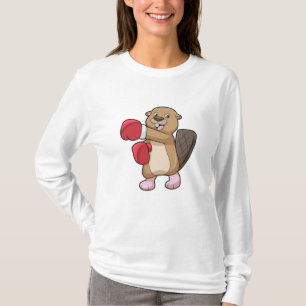 Beaver bij Boxing met Boxing-handschoenen T-shirt
