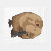 Beaver bij Chess met Chess Bishop Fleece Deken (Voorkant (Horizontaal))