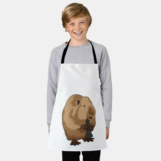 Beaver bij Chess met Chess Bishop Schort (Gedragen)