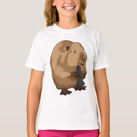 Beaver bij Chess met Chess Bishop T-shirt (Voorkant)