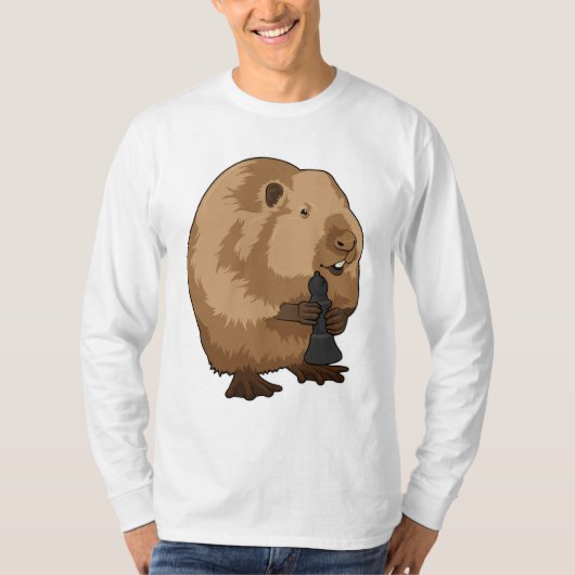 Beaver bij Chess met Chess Bishop T-shirt (Voorkant)