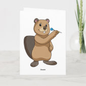 Beaver bij Darts met Pijl Kaart (Achterkant)