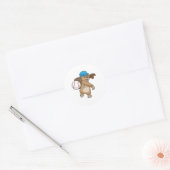 Beaver bij honkbalsport met Pet Ronde Sticker (Envelop)