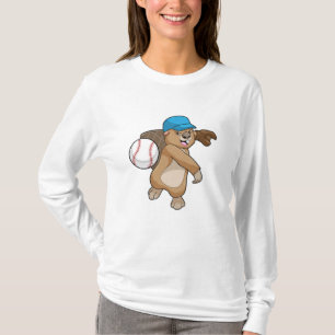 Beaver bij honkbalsport met Pet T-shirt
