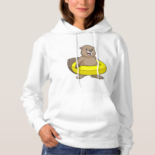 Beaver bij Zwemmen met Zwemring Hoodie