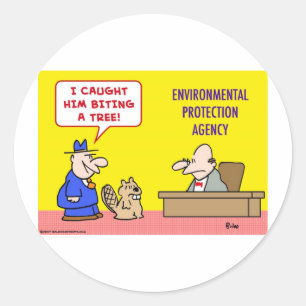 Beaver bijtende boom Environmental Protection Agen Ronde Sticker