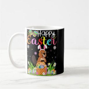 Beaver Bunny Egg Hunting Beaver Happy Easter Koffiemok