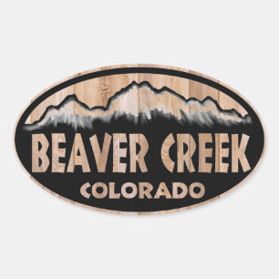 Beaver Creek Colorado houten teken ovale stickers