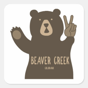 Beaver Creek Colorado Peace Beer Vierkante Sticker