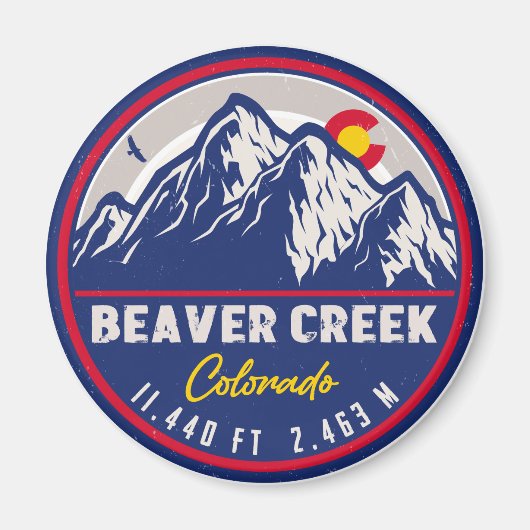 Beaver Creek Colorado Retro Sunset Souvenirs Magneet (Voorkant)