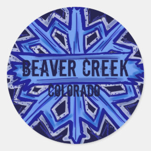 Beaver Creek Colorado sneeuwvlok rond stickers