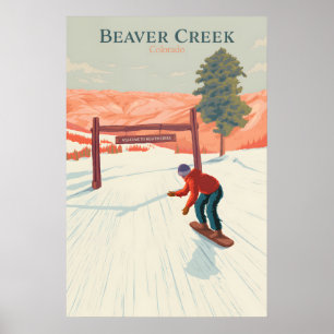 Beaver Creek Colorado Snowboarden Reisposter Poster