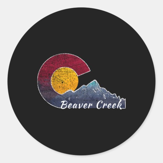 Beaver Creek Colorado vlag geïnspireerd Ronde Sticker (Voorkant)