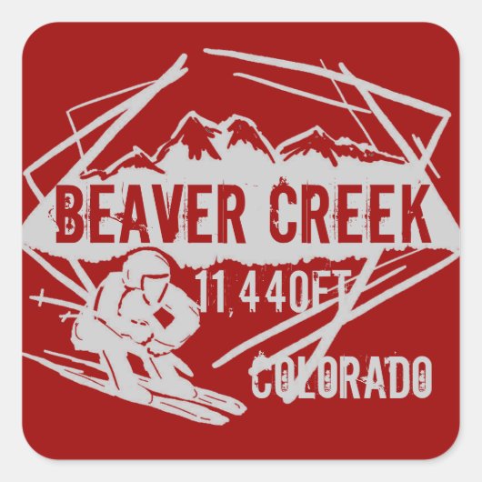 Beaver Creek rode splash ski hoogte stickers (Voorkant)