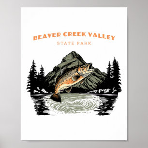 Beaver Creek Valley State Park Retro Vintage Visse Poster