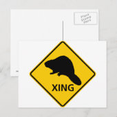 Beaver Crossing Highway Sign Briefkaart (Voorkant / Achterkant)