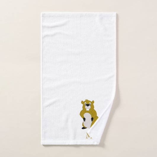 Beaver Design Monogrammed (Serviette à main)