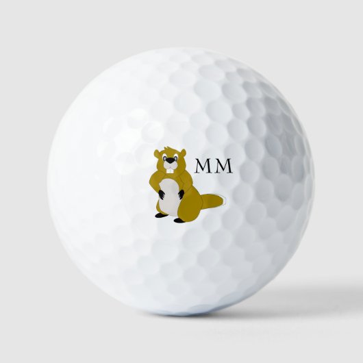 Beaver Design Monogrammed Golfballen (Voorkant)