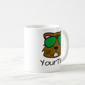 Beaver Doodle Face Personnalisé Café Mug (Devant droit)