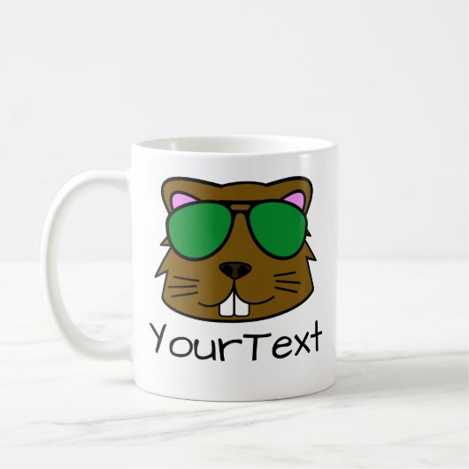 Beaver Doodle Face Personnalisé Café Mug (Gauche)