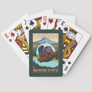 Beaver- en montageketensreis speelkaarten