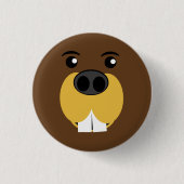 Beaver Face Ronde Button 3,2 Cm (Voorkant)