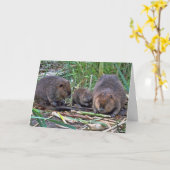 Beaver-familie Kaart (Gele Bloem)