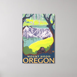 Beaver Family - Mount Hood, Oregon Canvas Afdruk