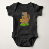 Beaver Halloween Pompoen Romper (Voorkant)