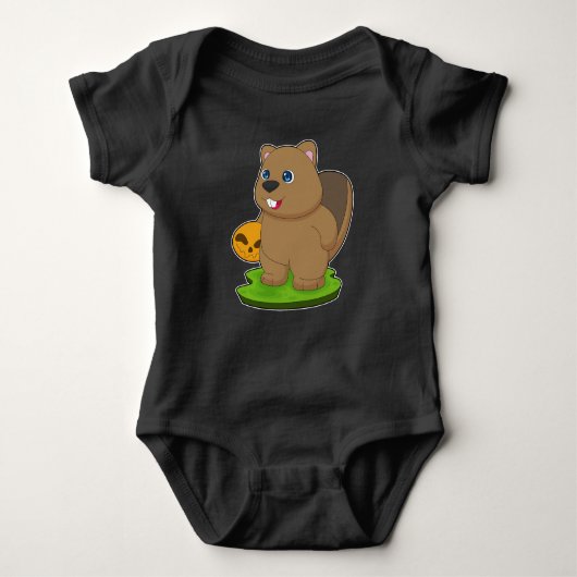 Beaver Halloween Pompoen Romper (Voorkant)