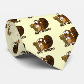 Beaver heeft hout stropdas (Opgerold)