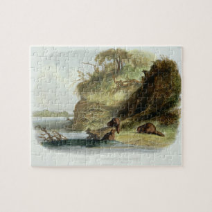 Beaver Hut op de Missouri, bord 17 van deel 1 Legpuzzel