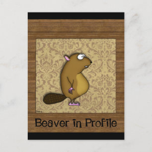 Beaver in profiel briefkaart