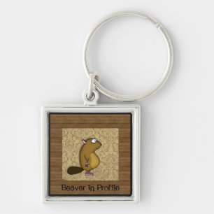 Beaver in profiel sleutelhanger