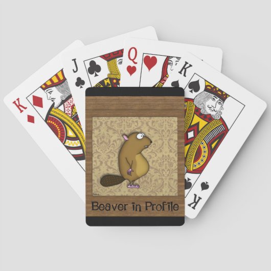 Beaver in profiel speelkaarten (Achterkant)