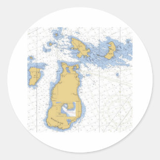 Beaver Island, MI nautische kaart Ronde Sticker