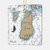 Beaver Island Michigan Nautical Chart Keramisch Ornament (Links)