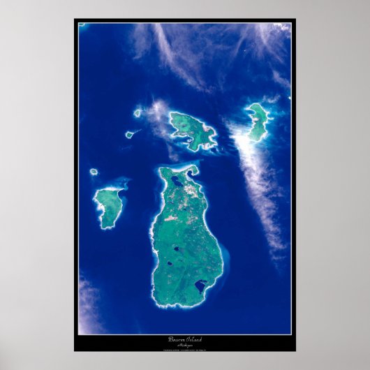 Beaver Island, Michigan satelliet poster (Voorkant)