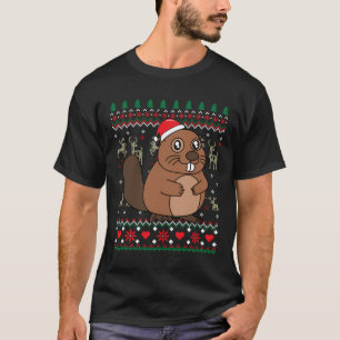 Beaver Kerst Ornament Gift Boerderij Grappig Lelij T-shirt