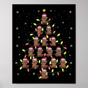 Beaver Kerstboom Verlicht Lelijke Trui St Poster