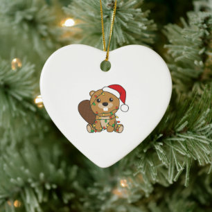 Beaver-kerstwinterdieren Beaver Keramisch Ornament