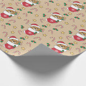 Beaver-kerstwintersneeuw Cadeaupapier (Hoek)
