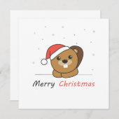 Beaver-kerstwintersneeuw Kaart (Voorkant / Achterkant)