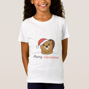 Beaver-kerstwintersneeuw T-shirt