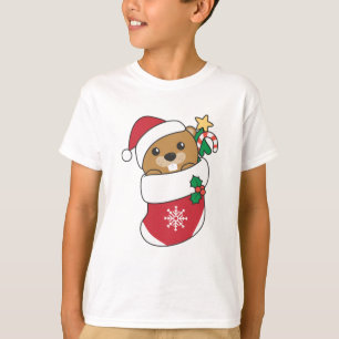 Beaver-kerstwintersneeuw T-shirt