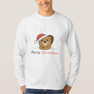 Beaver-kerstwintersneeuw T-shirt