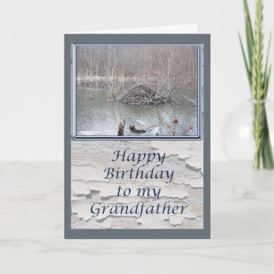 Beaver Lodge Grandfather Birthday Kaart