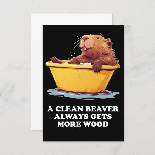 Beaver Lover Bath Bedankkaart (Voorkant / Achterkant)